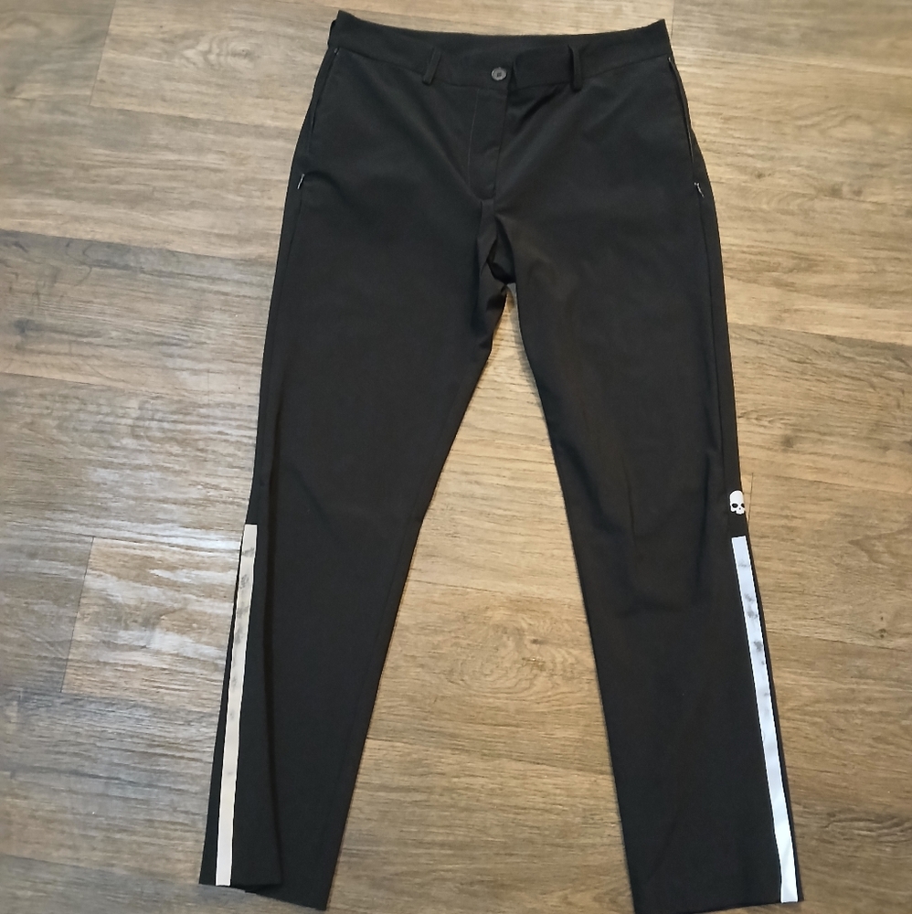 Hydrogen Reflective Side Stripe Skull Logo Pants. Made in Italy